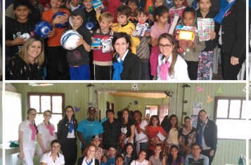 Colaboradores do Laboratório Búrigo entregam presentes a mais de 100 crianças de Criciúma